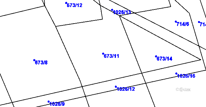 Parcela st. 673/11 v KÚ Koryta u Bezděkova, Katastrální mapa