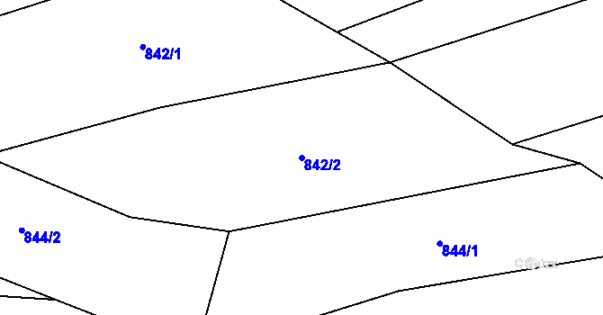 Parcela st. 842/2 v KÚ Koryta u Bezděkova, Katastrální mapa