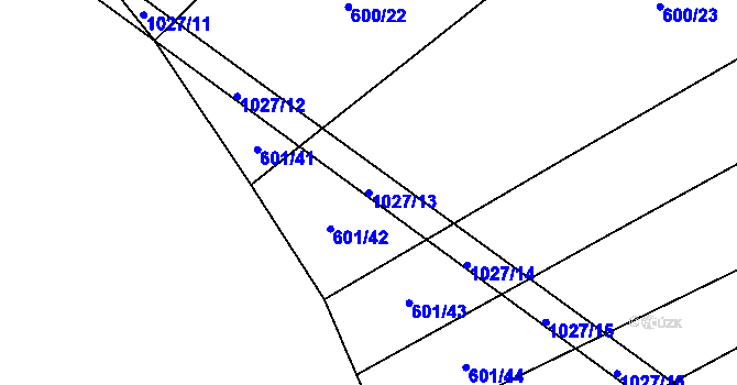 Parcela st. 1027/13 v KÚ Koryta u Bezděkova, Katastrální mapa