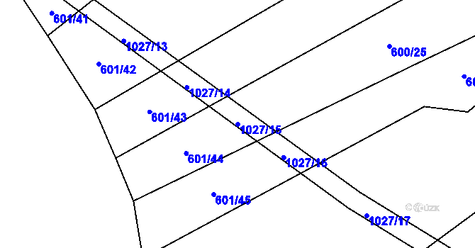 Parcela st. 1027/15 v KÚ Koryta u Bezděkova, Katastrální mapa