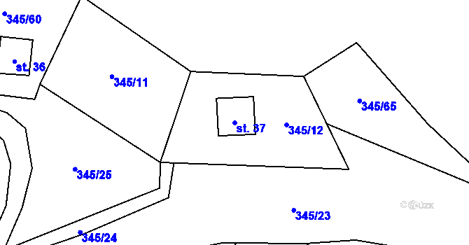 Parcela st. 37 v KÚ Struhadlo, Katastrální mapa