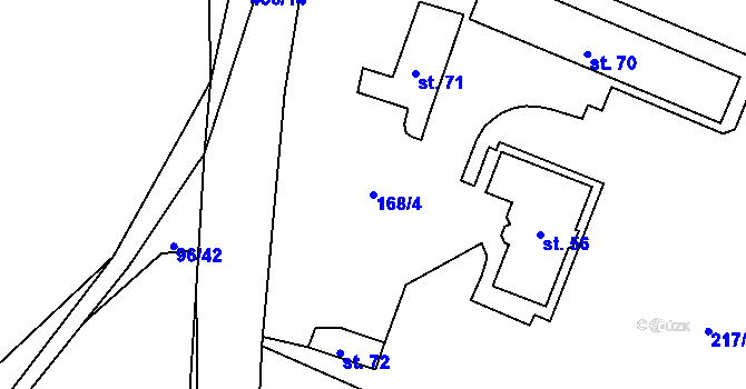 Parcela st. 168/4 v KÚ Struhadlo, Katastrální mapa