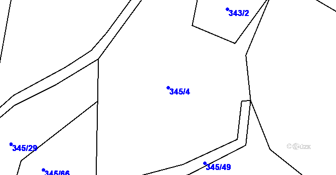 Parcela st. 345/4 v KÚ Struhadlo, Katastrální mapa