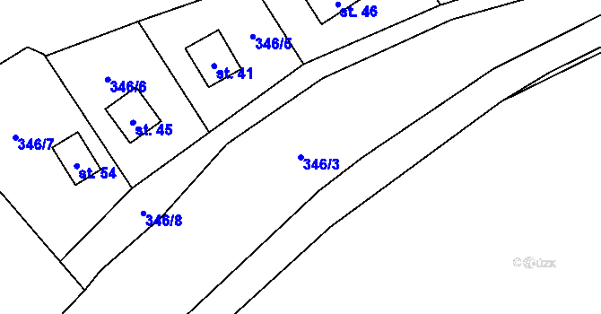 Parcela st. 346/3 v KÚ Struhadlo, Katastrální mapa