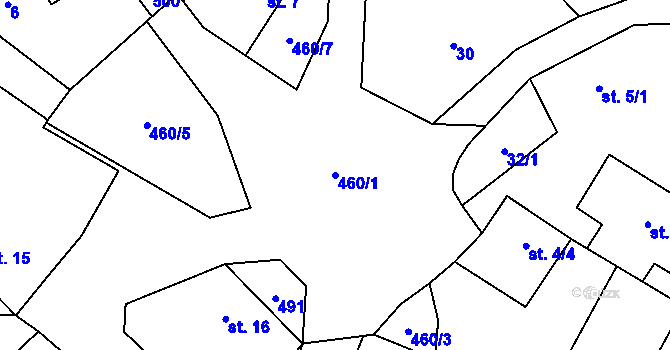 Parcela st. 460/1 v KÚ Struhadlo, Katastrální mapa