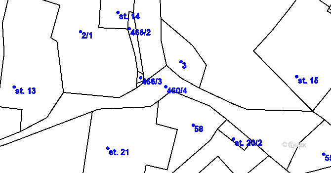 Parcela st. 460/4 v KÚ Struhadlo, Katastrální mapa