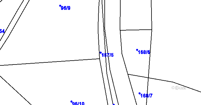 Parcela st. 157/5 v KÚ Struhadlo, Katastrální mapa