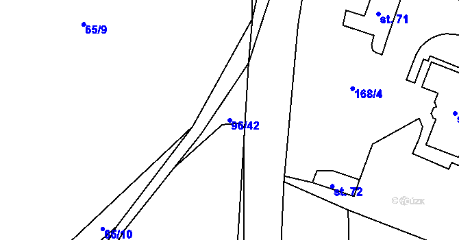Parcela st. 96/42 v KÚ Struhadlo, Katastrální mapa