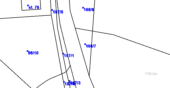 Parcela st. 168/7 v KÚ Struhadlo, Katastrální mapa