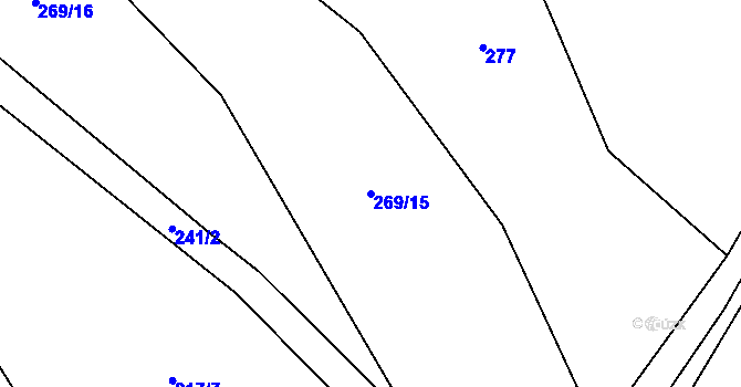 Parcela st. 269/15 v KÚ Struhadlo, Katastrální mapa