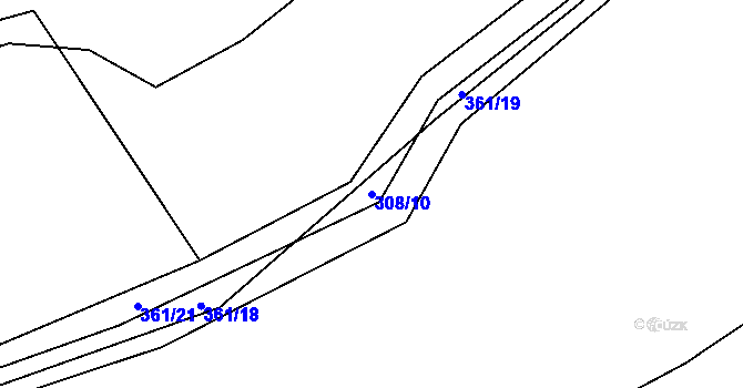 Parcela st. 308/10 v KÚ Struhadlo, Katastrální mapa