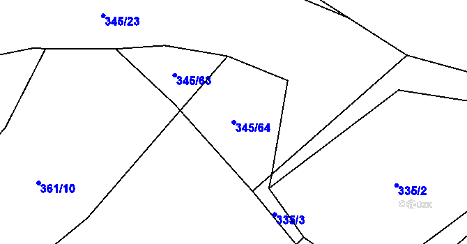 Parcela st. 345/64 v KÚ Struhadlo, Katastrální mapa