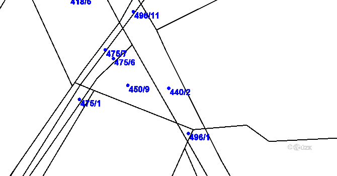 Parcela st. 440/2 v KÚ Struhadlo, Katastrální mapa