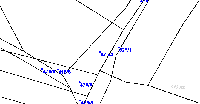 Parcela st. 475/4 v KÚ Struhadlo, Katastrální mapa
