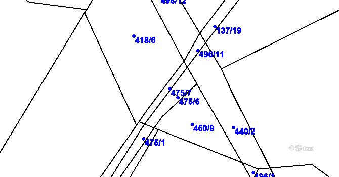 Parcela st. 475/7 v KÚ Struhadlo, Katastrální mapa