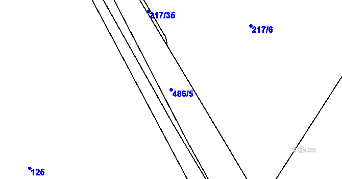 Parcela st. 486/5 v KÚ Struhadlo, Katastrální mapa