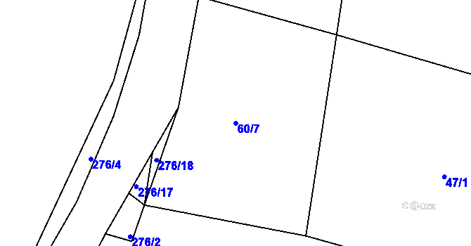 Parcela st. 60/7 v KÚ Tetětice u Bezděkova, Katastrální mapa