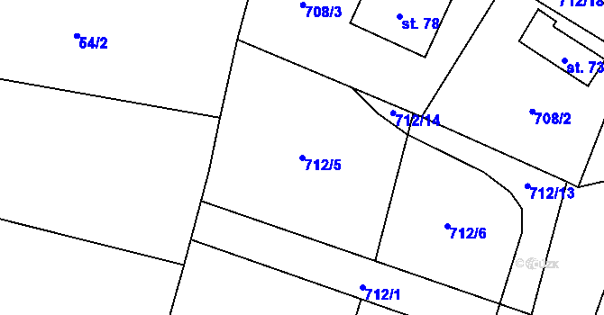 Parcela st. 712/5 v KÚ Bezděkov u Kasejovic, Katastrální mapa