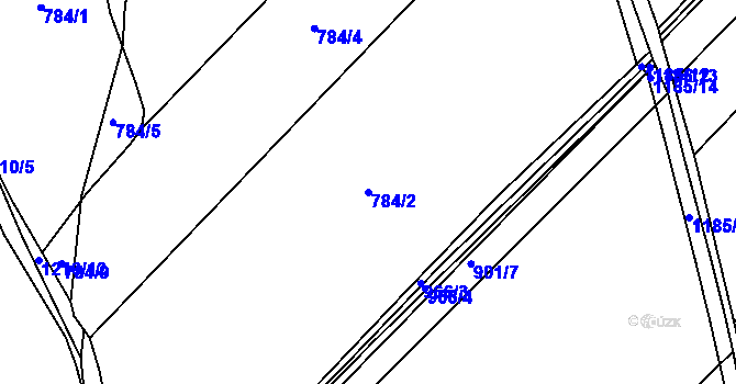 Parcela st. 784/2 v KÚ Bezděkov u Žatce, Katastrální mapa