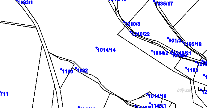 Parcela st. 1014/14 v KÚ Bezděkov u Žatce, Katastrální mapa