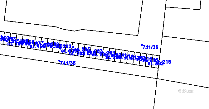 Parcela st. 286 v KÚ Bezděkov u Žatce, Katastrální mapa