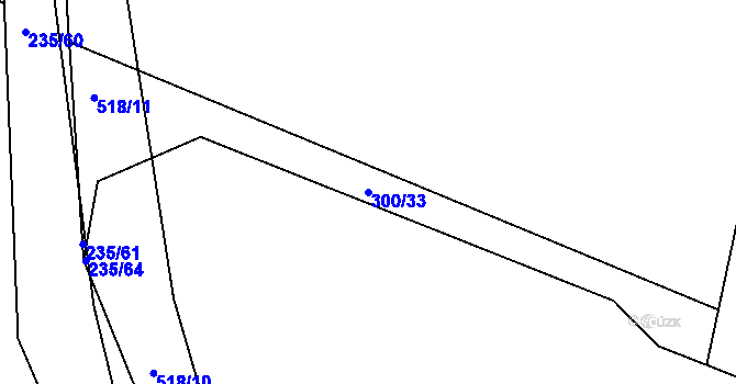 Parcela st. 300/33 v KÚ Bezděkov, Katastrální mapa