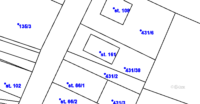 Parcela st. 161 v KÚ Bezděkov, Katastrální mapa