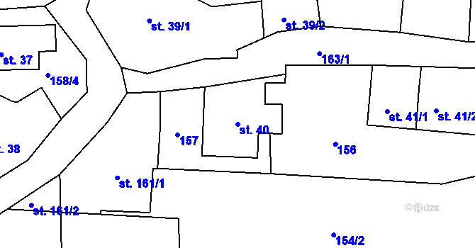 Parcela st. 40 v KÚ Bezděkov nad Metují, Katastrální mapa
