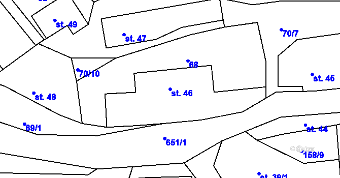 Parcela st. 46 v KÚ Bezděkov nad Metují, Katastrální mapa