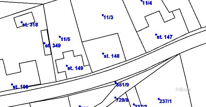 Parcela st. 148 v KÚ Bezděkov nad Metují, Katastrální mapa