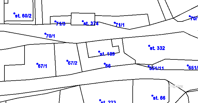 Parcela st. 189 v KÚ Bezděkov nad Metují, Katastrální mapa