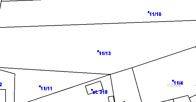 Parcela st. 11/13 v KÚ Bezděkov nad Metují, Katastrální mapa