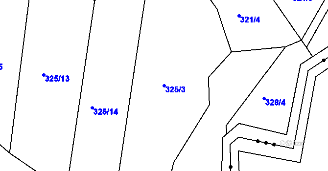 Parcela st. 325/3 v KÚ Bezděkov nad Metují, Katastrální mapa