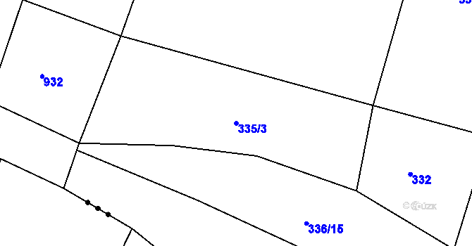 Parcela st. 335/3 v KÚ Bezděkov nad Metují, Katastrální mapa