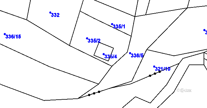 Parcela st. 335/4 v KÚ Bezděkov nad Metují, Katastrální mapa