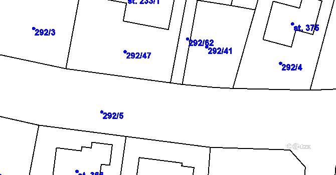 Parcela st. 292/63 v KÚ Bezděkov nad Metují, Katastrální mapa