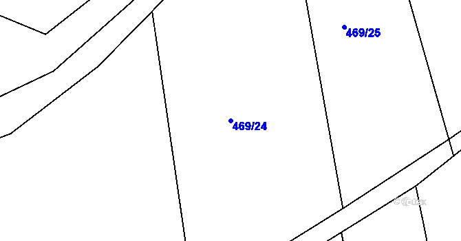 Parcela st. 469/24 v KÚ Bezděkov nad Metují, Katastrální mapa