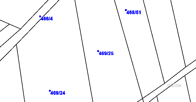 Parcela st. 469/25 v KÚ Bezděkov nad Metují, Katastrální mapa