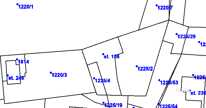 Parcela st. 136 v KÚ Bezděkov pod Třemšínem, Katastrální mapa