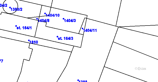 Parcela st. 164/2 v KÚ Bezděkov pod Třemšínem, Katastrální mapa