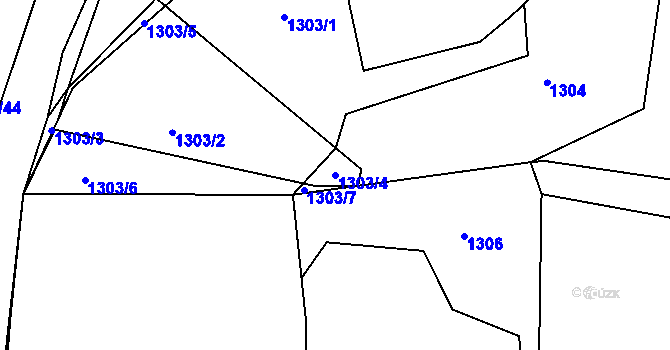 Parcela st. 1303/4 v KÚ Bezděkov pod Třemšínem, Katastrální mapa