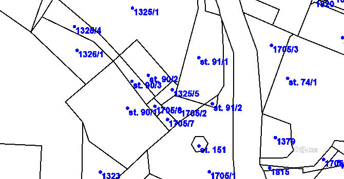 Parcela st. 1325/5 v KÚ Bezděkov pod Třemšínem, Katastrální mapa