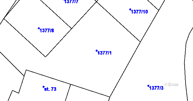 Parcela st. 1377/1 v KÚ Bezděkov pod Třemšínem, Katastrální mapa