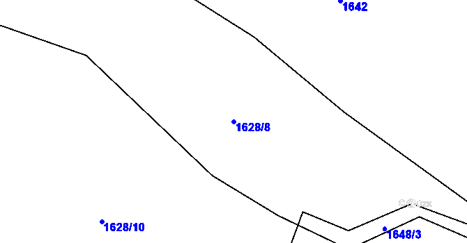 Parcela st. 1628/8 v KÚ Bezděkov pod Třemšínem, Katastrální mapa