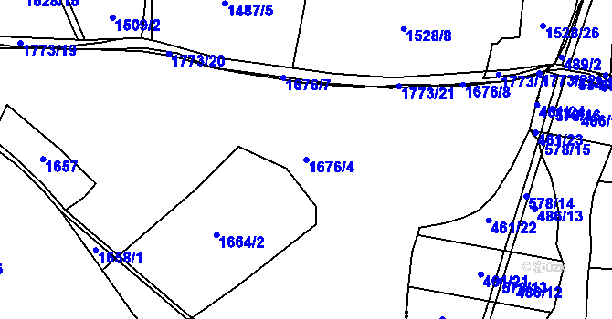 Parcela st. 1676/4 v KÚ Bezděkov pod Třemšínem, Katastrální mapa