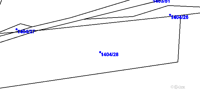 Parcela st. 1404/28 v KÚ Bezděkov pod Třemšínem, Katastrální mapa