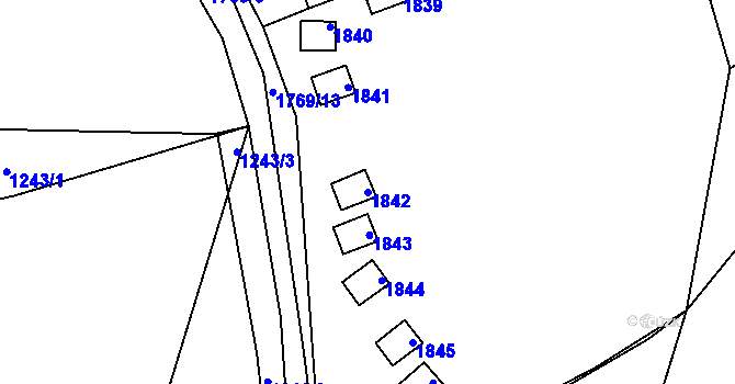 Parcela st. 1842 v KÚ Bezděkov pod Třemšínem, Katastrální mapa