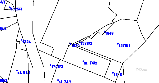 Parcela st. 1378/2 v KÚ Bezděkov pod Třemšínem, Katastrální mapa