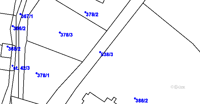 Parcela st. 538/3 v KÚ Vševily, Katastrální mapa