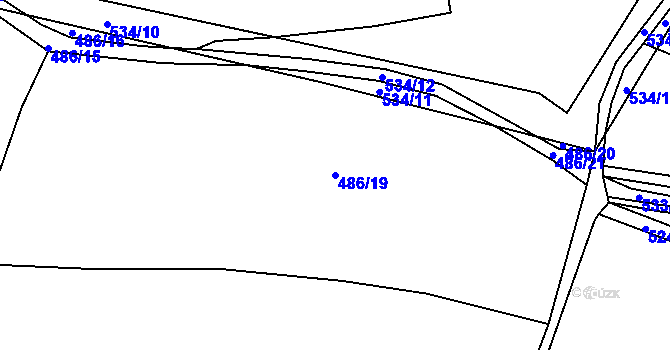 Parcela st. 486/19 v KÚ Vševily, Katastrální mapa